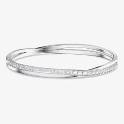Swarovski Twist Cross Over White Crystal Bangle 5565210