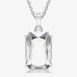 Swarovski Millenia Rhodium Plated Octagon White Crystal Pendant Necklace 5725768