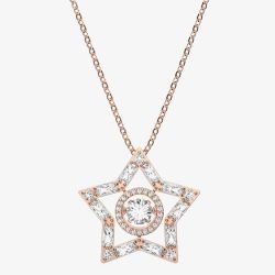 Swarovski Stella Rose Gold Tone Plated Crystal Star Necklace 5617766