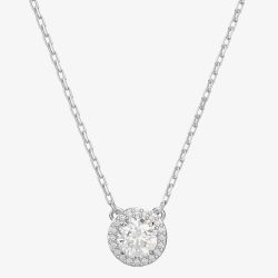 Swarovski Ladies Constella Rhodium-Plated Halo Necklace 5636264