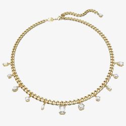 Swarovski Dextera White Mixed Cuts Gold Tone Plated Necklace 5663338