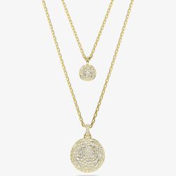 Swarovski Meteora Gold Tone Plated Layered Pendant Necklace 5683442