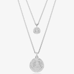 Swarovski Meteora Rhodium Plated Layered Pendant Necklace 5684244