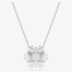 Swarovski Idyllia Rhodium Plated Crystal Snowflake Necklace 5691484