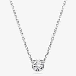 Swarovski Imber Rhodium Plated White Round Necklace 5696039