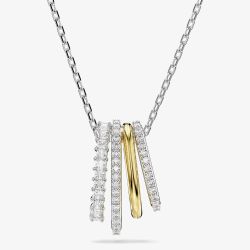 Swarovski Hyperbola Gold & Rhodium Plated Mini Hoop Pendant Necklace 5696626