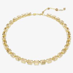 Swarovski Millenia Gold Tone Plated Yellow Octagon Crystal Tennis Necklace 5718674