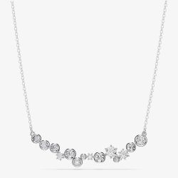 Swarovski Constella Rhodium Plated Mixed Cut White Crystal Necklace 5722473