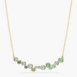 Swarovski Constella Gold Tone Plated Green & White Crystal Necklace 5732247