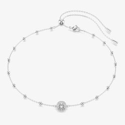 Swarovski Una Rhodium Plated Round White Crystal Necklace 5733116