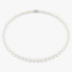 Swarovski Matrix Rhodium Plated White Crystal Pearl Necklace 5747746