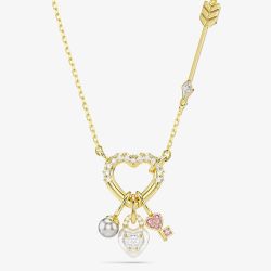 Swarovski Idyllia Gold Tone Plated Mixed Crystal Heart Necklace 5737290