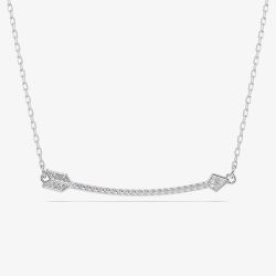 Swarovski Idyllia Rhodium Plated Crystal Arrow Necklace 5737293