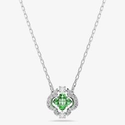 Swarovski Una Angelic Rhodium Plated Green Clover Pendant 5757785