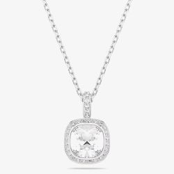 Swarovski Una Angelic Rhodium Plated Cushion Cut Halo Pendant 5754340