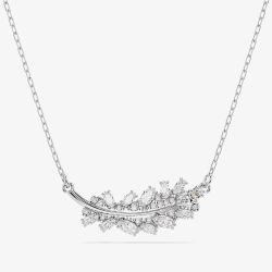 Swarovski Vienna Rhodium Plated Feather Pendant 5756111