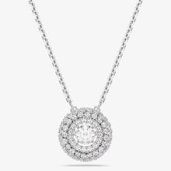 Swarovski Sublima Rhodium Plated Round Cut Cluster Pendant 5738246