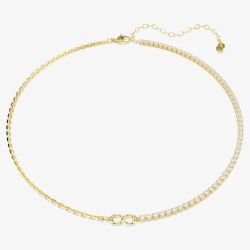 Swarovski Matrix 18ct Yellow Gold Plated Half Tennis Necklace 5747717