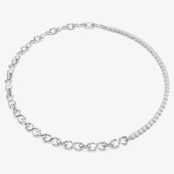 Swarovski Matrix Rhodium Plated Half Tennis Necklace 5747732