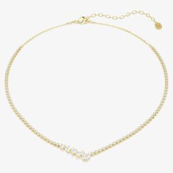 Swarovski Mesmera 18ct Yellow Gold Mixed Cut V Necklace 5747931