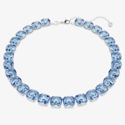 Swarovski Millenia Rhodium Plated Cushion Cut Blue Necklace 5760058