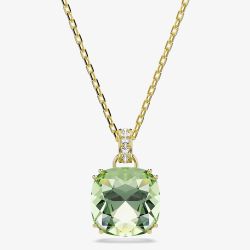 Swarovski Millenia 18ct Yellow Gold Plated Cushion Cut Green Pendant 5764821