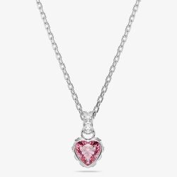 Swarovski Chroma Rhodium Plated Pink Heart Pendant 5757789