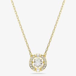 Swarovski Una Angelic 18ct Yellow Gold Round Cut Halo Pendant 5758061