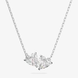 Swarovski Attract Soul White Crystal Two Heart Necklace 5517117