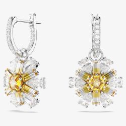 Swarovski Idyllia Rhodium Plated Yellow Flower Dropper Earrings 5683243