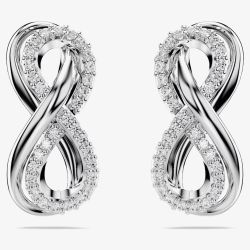 Swarovski Hyperbola Rhodium Plated White Infinity Earrings 5687269