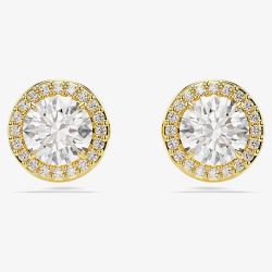 Swarovski Una Gold Tone Plated Halo Stud Earrings 5686637