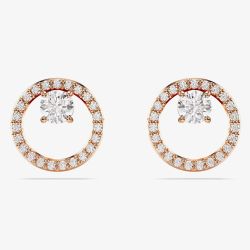 Swarovski Constella Rose Gold Tone Plated Circle Stud Earrings 5692263