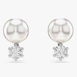 Swarovski Matrix Rhodium Plated Crystal Pearl Stud Earrings 5694225