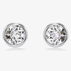 Swarovski Imber Rhodium Plated White Round Stud Earrings 5696073