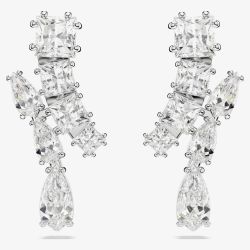 Swarovski Matrix Rhodium Plated Crystal Dropper Earrings 5700418