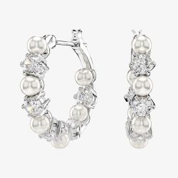 Swarovski Matrix White Pearl Hoop Earrings 5709256