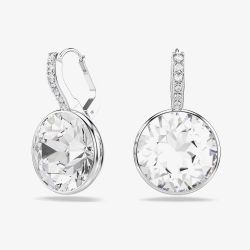 Swarovski Millenia Rhodium Plated Round White Crystal Drop Earrings 5731149
