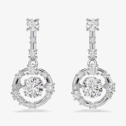 Swarovski Constella Rhodium Plated Dancing Stone Earrings 5738194