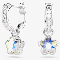 Swarovski Chroma Rhodium Plated Star Drop Earrings 5754172