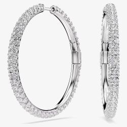 Swarovski Dextera Rhodium Plated Hoop Earrings 5754156