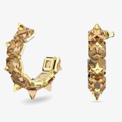 Swarovski Chroma Gold Tone Plated Yellow Crystal Half Hoop Earrings 5613722