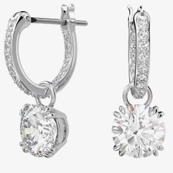 Swarovski Ladies Constella Silver Hoop Dropper Earrings 5636717