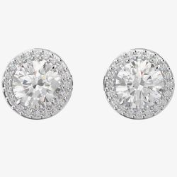 Swarovski Constella Silver Halo Stud Earrings 5636269