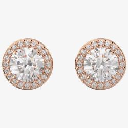 Swarovski Constella Rose Gold-Plated Halo Stud Earrings 5636275