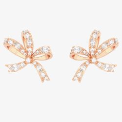 Swarovski Volta Rose Gold Plated Small Bow Earrings 5647572