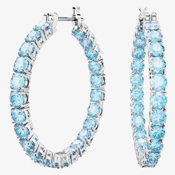Swarovski Matrix Blue Cubic Zirconia Hoop Earrings 5647446