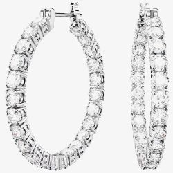 Swarovski Matrix White Cubic Zirconia Hoop Earrings 5647715