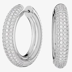Swarovski Dextera Silver Medium Hoop Earrings 5651392