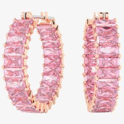 Swarovski Matrix Rose Gold Plated Hoop Earrings 5657726